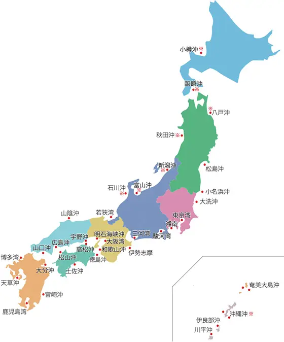 散骨ポイントの地図