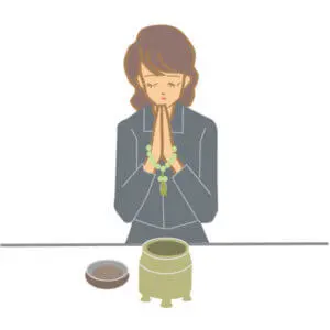 再び合掌し、故人に向けて一礼後、僧侶と遺族に一礼します。