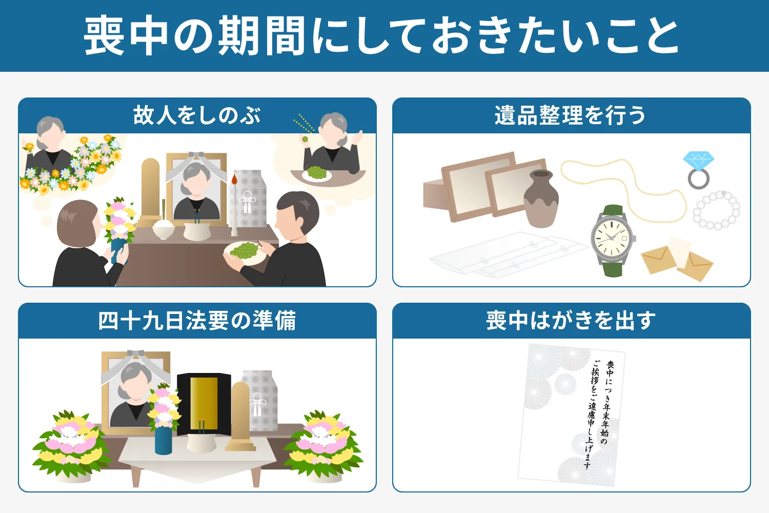 喪中とは?忌中との違いや期間中にやって良いこと・悪いことを解説 | 株式会社くらしの友